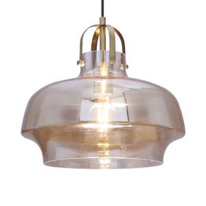 Hanglamp Aegon transparant glas/ijzer - 1 lichtbron - Beige