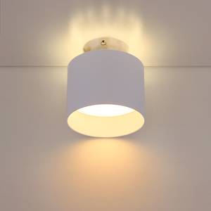 LED-Deckenleuchte Jenny Polyester PVC / Aluminium - 2-flammig - Weiß - Durchmesser: 14 cm