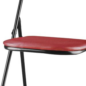 Chaises pliantes Vardo (lot de 2) Imitation cuir / Acier - Noir - Rouge