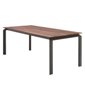 Table basse Misano Placage en bois véritable - Chêne / Noir - Sans fonction