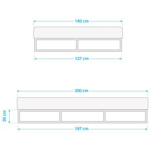 Massivholzbett Smood Eiche massiv - 140 x 200cm