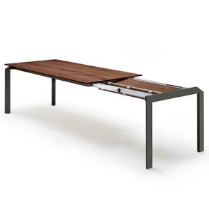 Table basse Misano Placage en bois véritable - Chêne / Noir - Extensible