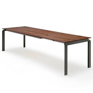 Eettafel Misano fineerlaag van echt hout - eikenhout/zwart - Uittrekbaar