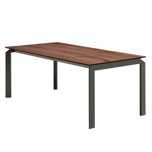 Eettafel Misano fineerlaag van echt hout - eikenhout/zwart - Uittrekbaar