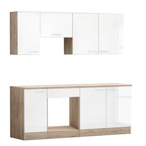 Wandkast Selas glanzend wit/eikenhouten look - Breedte: 40 cm