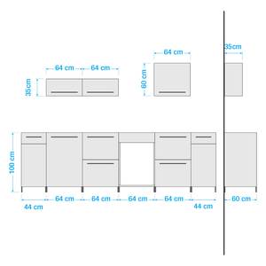 Küchenzeile Stavarn V (9-teilig) Eiche Dekor / Matt Schwarz