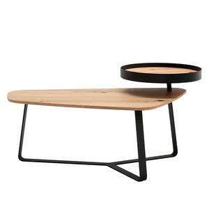 Table basse Style II Placage en bois véritable / Métal - Chêne / Anthracite