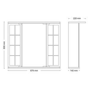 Spiegelkast Binz inclusief verlichting - wit