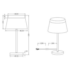 Tafellamp Baroness acrylglas/aluminium - 2 lichtbronnen - Wit