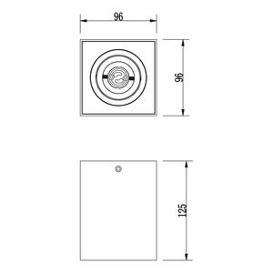 Plafondlamp Biscuit aluminium - Wit - Aantal lichtbronnen: 1