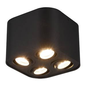 Plafondlamp Cookie aluminium - Zwart - Aantal lichtbronnen: 4