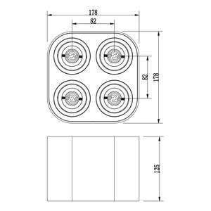 Deckenleuchte Cookie Aluminium - Schwarz - Flammenanzahl: 4