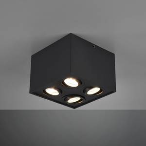 Plafondlamp Biscuit aluminium - Zwart - Aantal lichtbronnen: 4