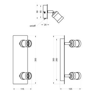 Plafondlamp Carl I aluminium - Zilver - Aantal lichtbronnen: 2