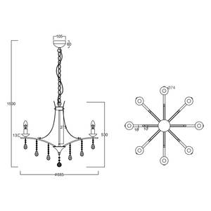 Kronleuchter Lucerna II Aluminium - 8-flammig