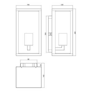 Applique murale Garonne Verre / Aluminium - 1 ampoule - Argenté