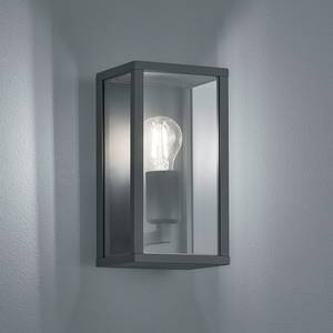 Wandlamp Garonne glas/aluminium - 1 lichtbron - Zwart