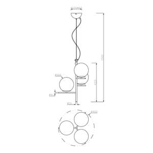 Pendelleuchte Pure II Glas / Aluminium - 3-flammig