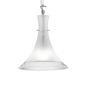 Hanglamp Almada transparant glas /aluminium - 1 lichtbron - Wit