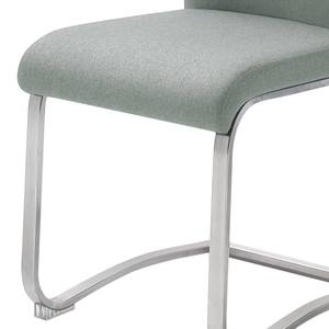 Chaises cantilever Marco II Tissage à plat / Acier inoxydable - Gris menthe - Lot de 2