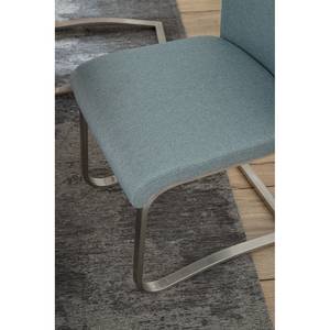 Chaises cantilever Marco II Tissage à plat / Acier inoxydable - Gris menthe - Lot de 2