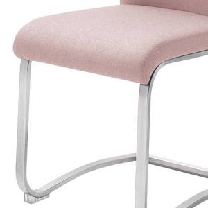 Chaises cantilever Marco II Tissage à plat / Acier inoxydable - Rose - Lot de 2