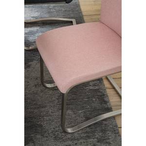 Chaises cantilever Marco II Tissage à plat / Acier inoxydable - Rose - Lot de 2