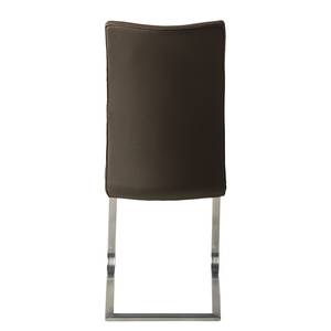 Chaises Marco cuir véritable - Marron - Cuir Gyda: Marron - Lot de 2