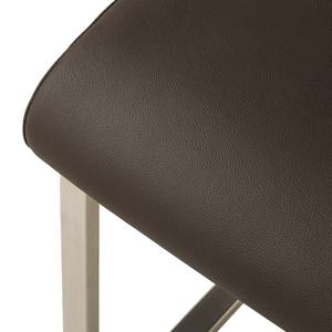 Chaises Marco cuir véritable - Marron - Cuir Gyda: Marron - Lot de 2