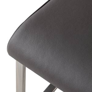 Chaises Marco Cuir véritable - Cuir Gyda: Gris - Lot de 2