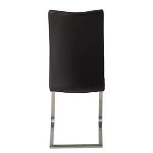 Chaises Marco Cuir véritable - Noir - Cuir Gyda: Noir - Lot de 2