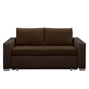 Schlafsofa Latina XXI Kunstleder / Flachgewebe - Dunkelbraun - Breite: 150 cm