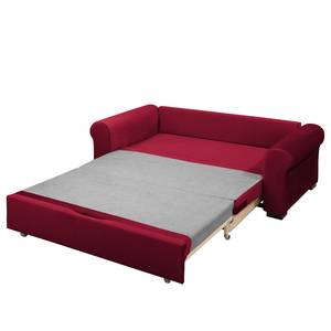 Slaapbank LATINA Country Deluxe vlakweefsel - Velours Krysia: Bordeaux - Breedte: 185 cm