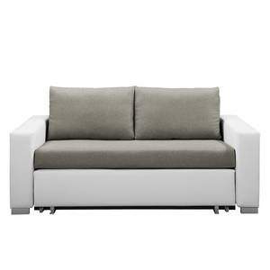 Schlafsofa Latina XXI Kunstleder / Flachgewebe - Weiß / Grau - Breite: 170 cm