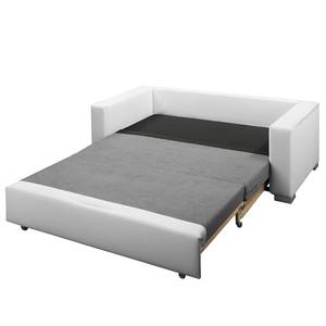 Canapé convertible LATINA Basic Cuir synthétique Koda / Tissu Doran: Blanc /Noir - Largeur : 153 cm