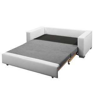 Canapé convertible LATINA Basic Cuir synthétique Koda / Tissu Doran: Blanc /Noir - Largeur : 193 cm