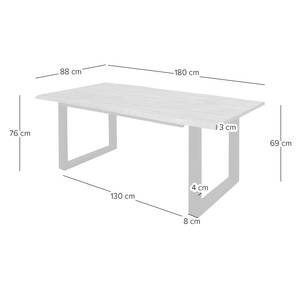 Table de jardin EDGEWOOD - 180 cm Acacia massif / Fer - Acacia marron / Noir