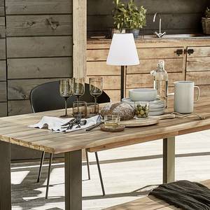 Table de jardin EDGEWOOD - 180 cm Acacia massif / Fer - Acacia marron / Noir