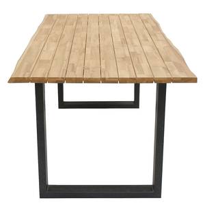 Table de jardin EDGEWOOD - 180 cm Acacia massif / Fer - Acacia marron / Noir