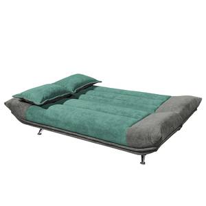 Schlafsofa Burrel Microfaser - Grau / Petrol