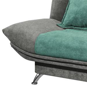 Schlafsofa Burrel Microfaser - Grau / Petrol