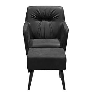 Fauteuil Tandil I Aspect cuir vieilli - Anthracite