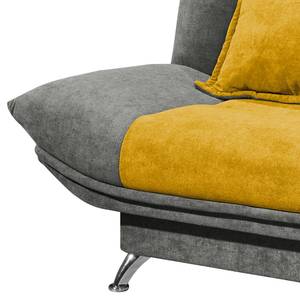 Canapé convertible Burrel Microfibre - Gris / Jaune moutarde