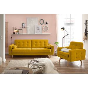 Fauteuil Borsh Microfibre - Jaune moutarde