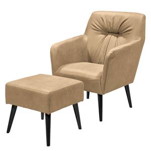 Fauteuil Tandil I antieke leerlook - Beige