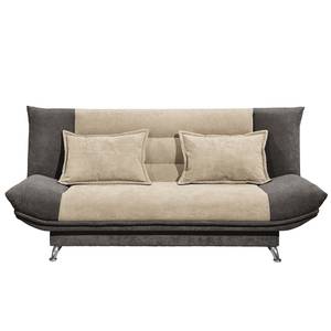 Canapé convertible Burrel Microfibre - Gris foncé / Beige