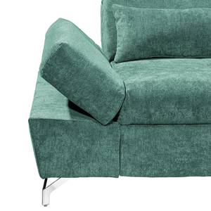 Canapé d’angle Easton Microfibre - Microfibre Ranu: Turquoise - Méridienne courte à droite (vue de face)