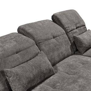 Ecksofa Easton Microfaser - Microfaser Ranu: Steingrau - Longchair davorstehend rechts