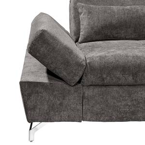 Ecksofa Easton Microfaser - Microfaser Ranu: Steingrau - Longchair davorstehend rechts