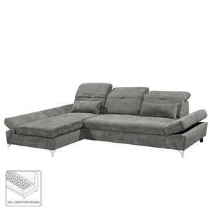 Ecksofa Easton Microfaser - Microfaser Ranu: Dunkelgrau - Longchair davorstehend links